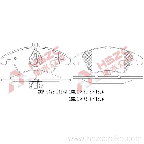 FMSI D1342 ceramic brake pad for Mercedes-Benz